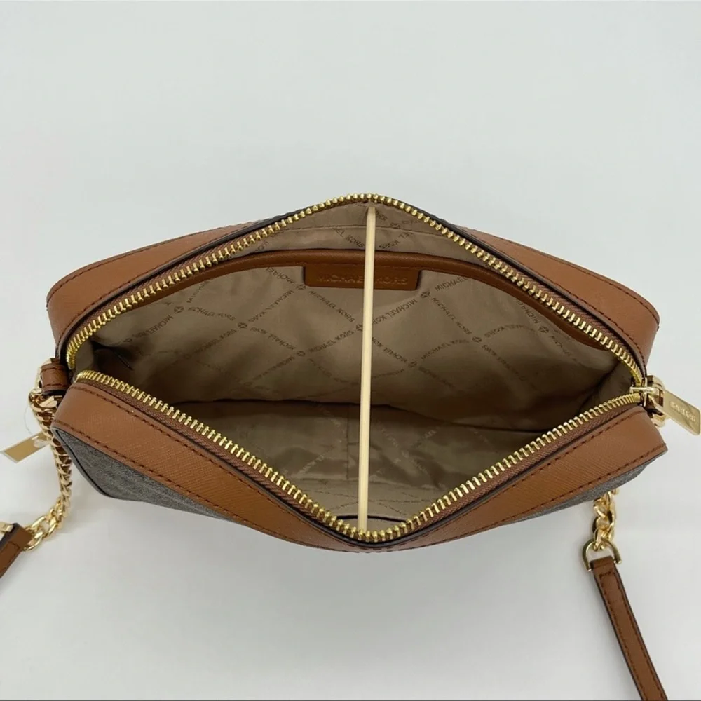 Michael Kors EW Crossbody Bag & Large Flat Mf Phone Case Wallet Leather Brown - Picture 8 of 13